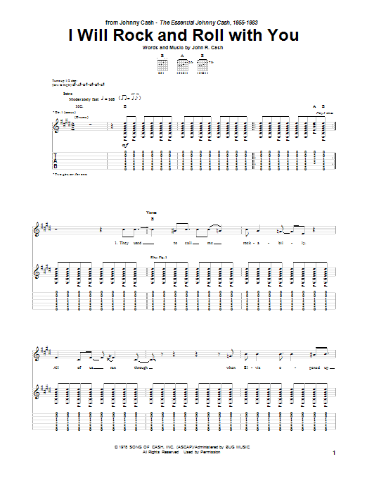 Download Johnny Cash I Will Rock And Roll With You Sheet Music