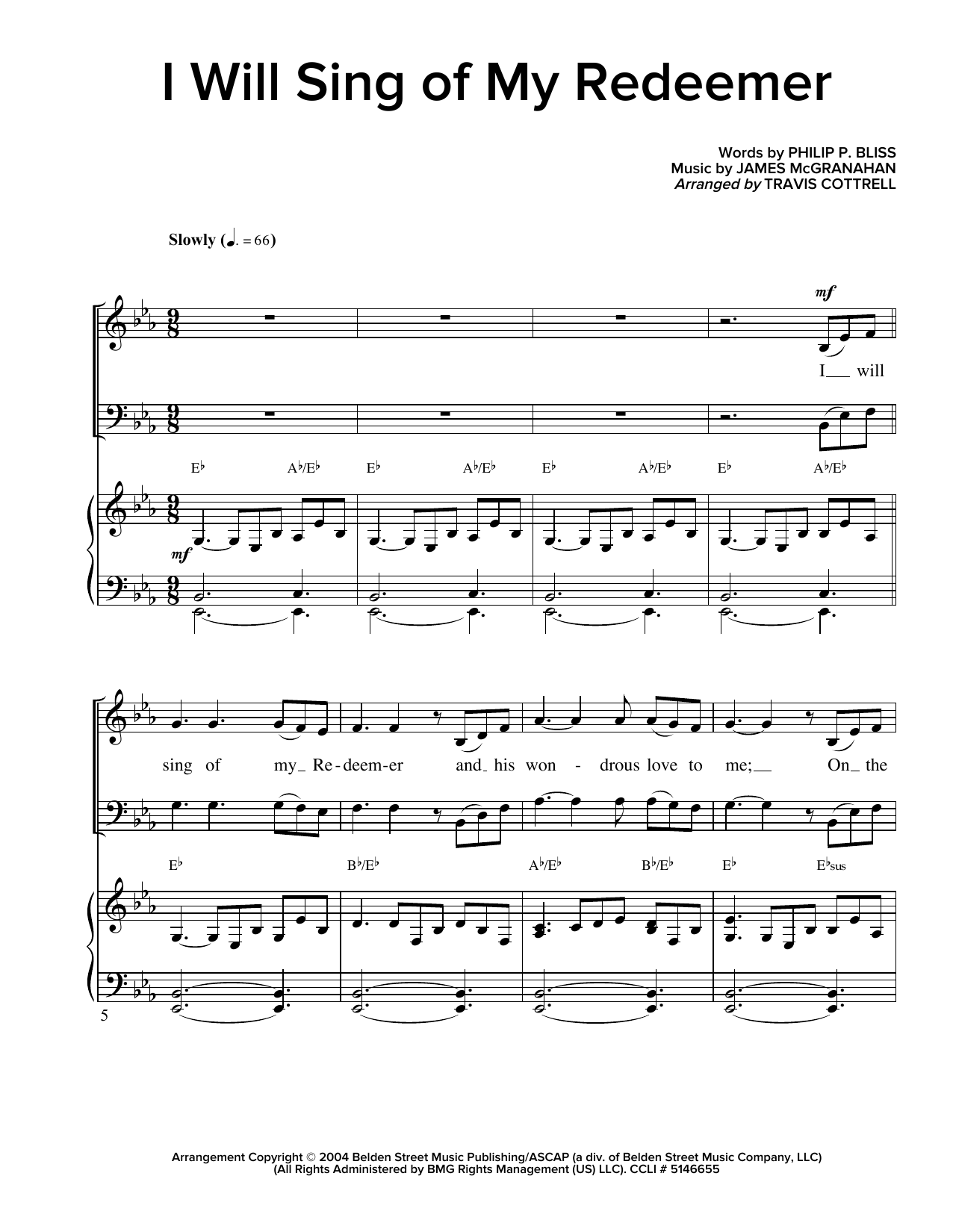Download James McGranahan I Will Sing Of My Redeemer (arr. Travis Sheet Music