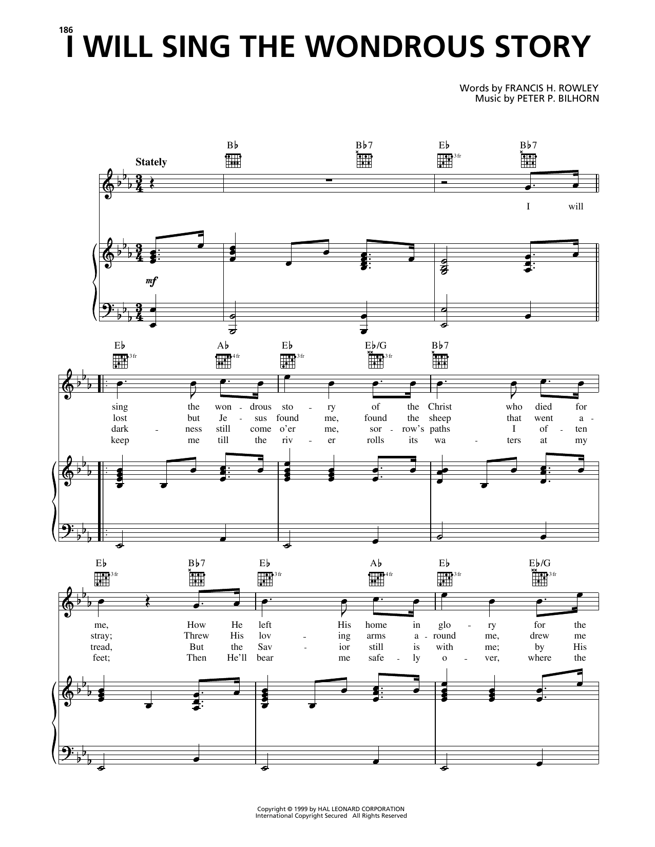 Download Francis H. Rowley I Will Sing The Wondrous Story Sheet Music