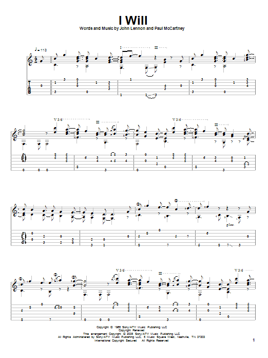Download The Beatles I Will Sheet Music
