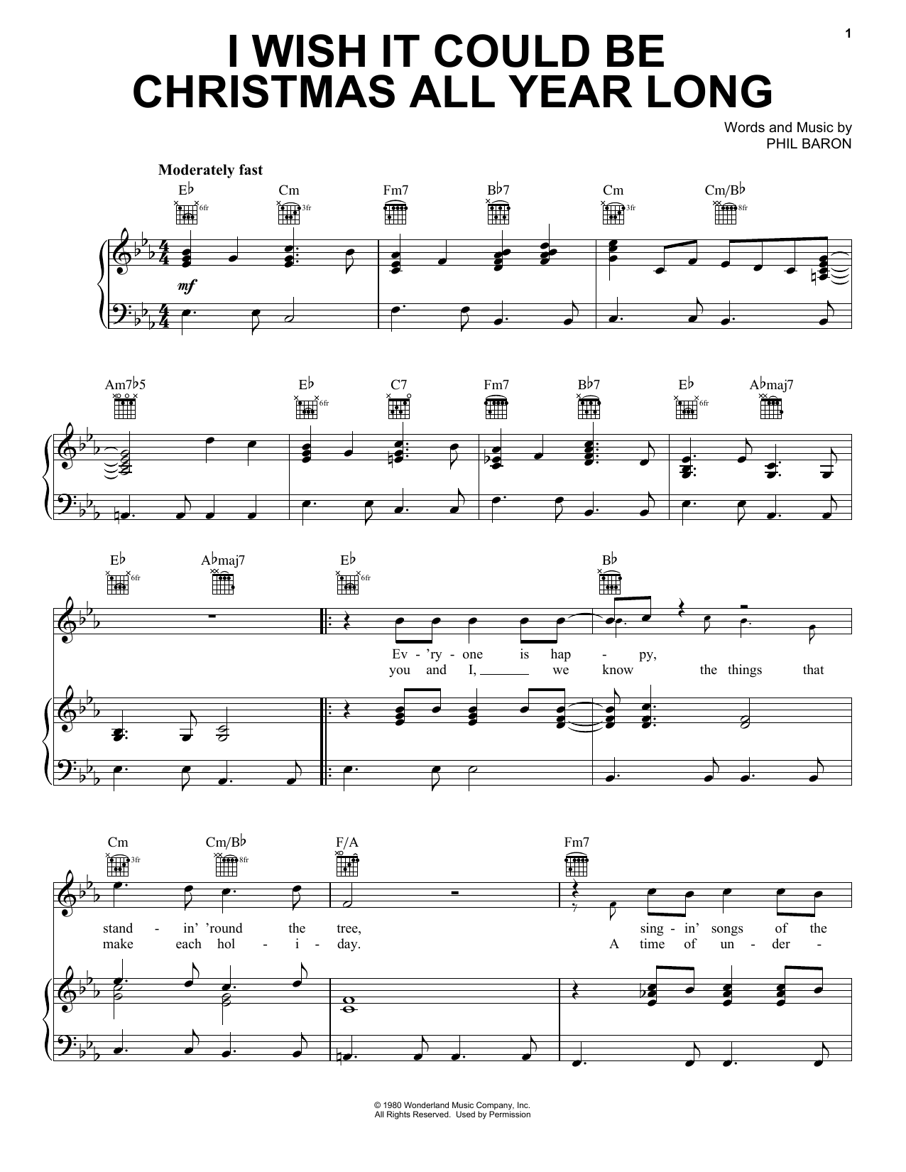 Download Phil Baron I Wish It Could Be Christmas All Year L Sheet Music