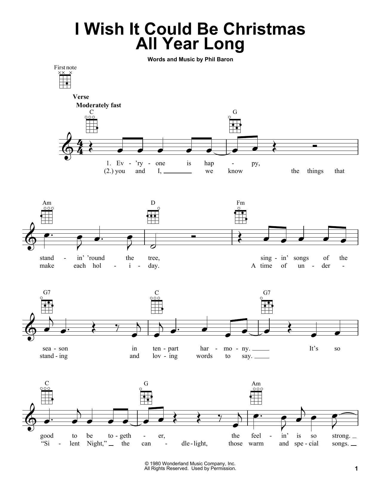 Download Phil Baron I Wish It Could Be Christmas All Year L Sheet Music