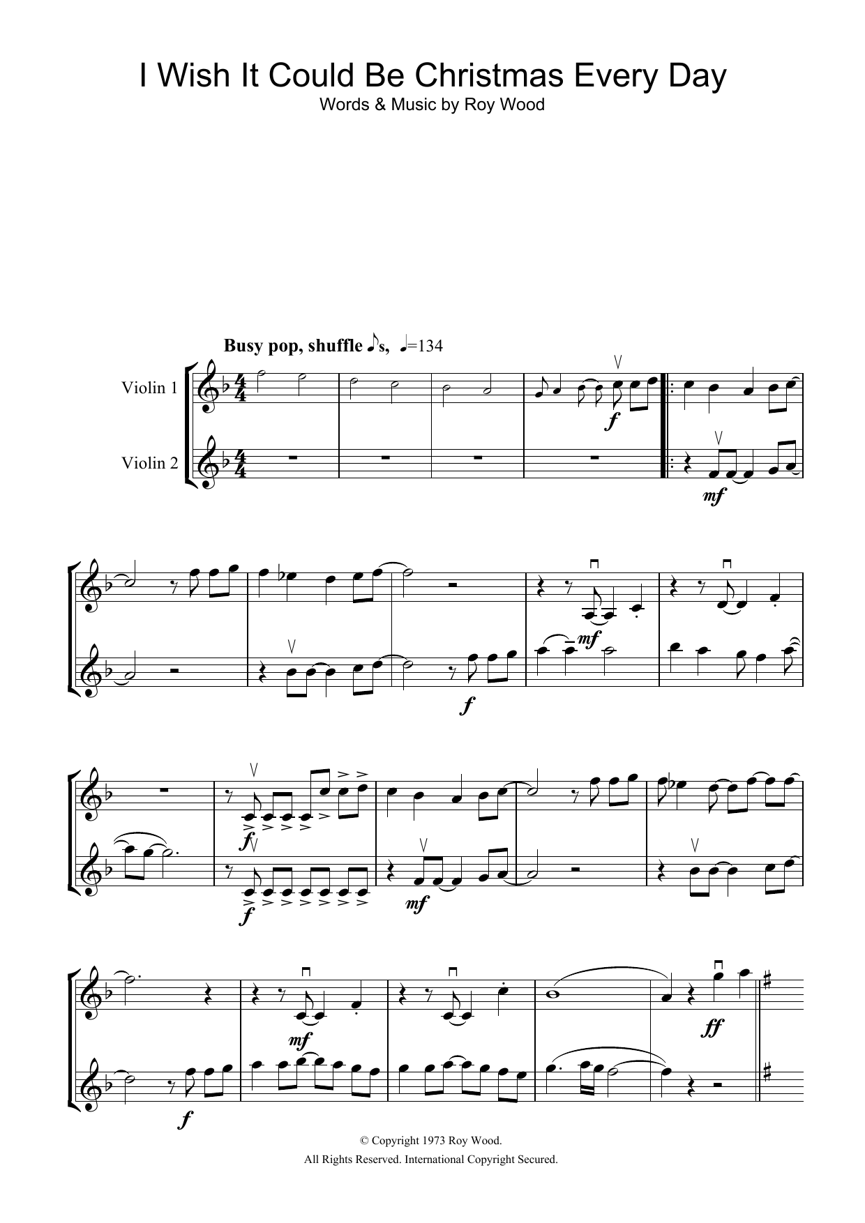 Download Wizzard I Wish It Could Be Christmas Every Day Sheet Music