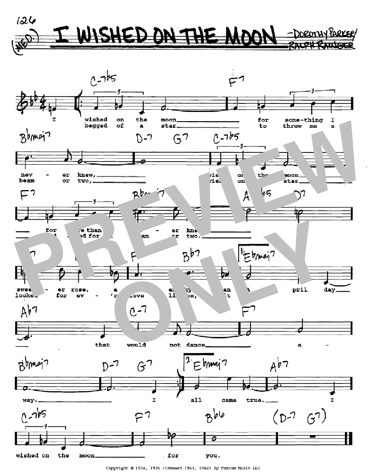 Download Dorothy Parker I Wished On The Moon Sheet Music