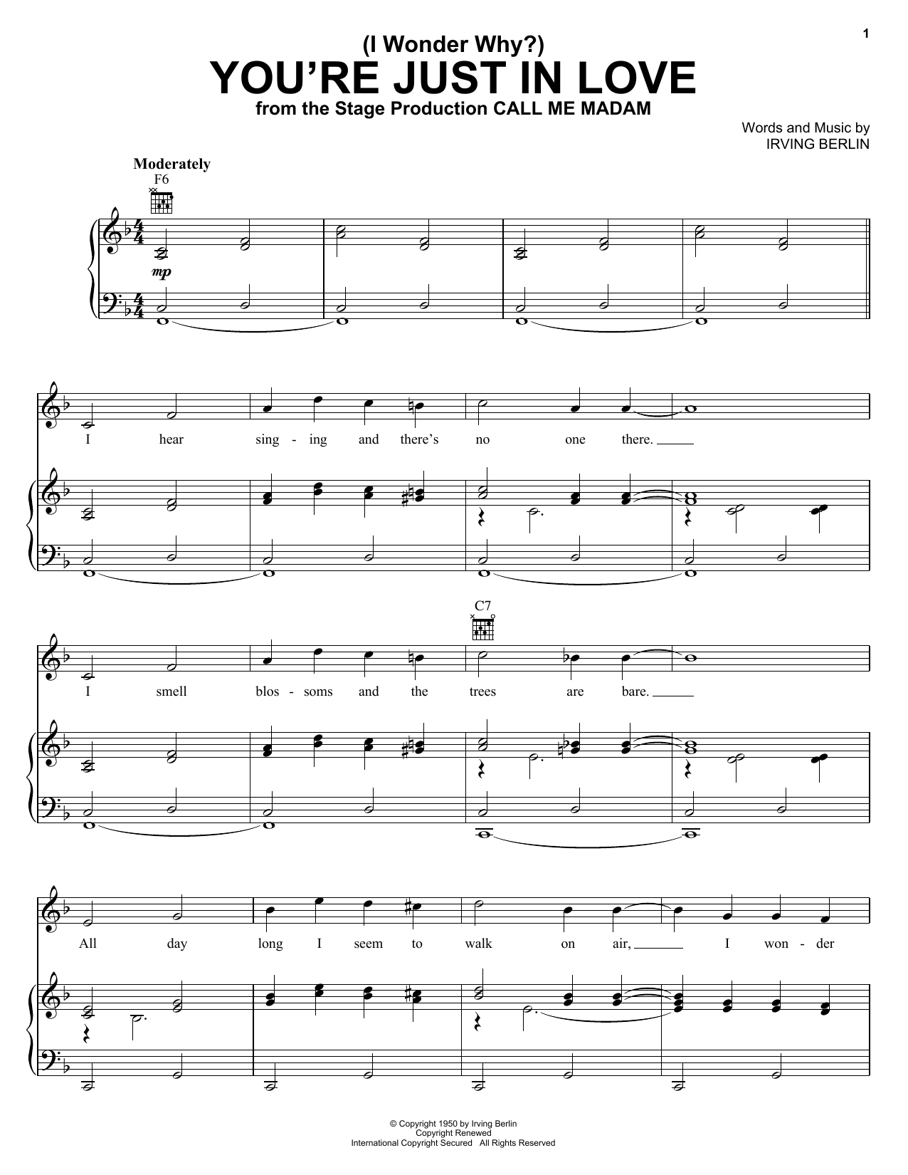Download Irving Berlin (I Wonder Why?) You're Just In Love Sheet Music