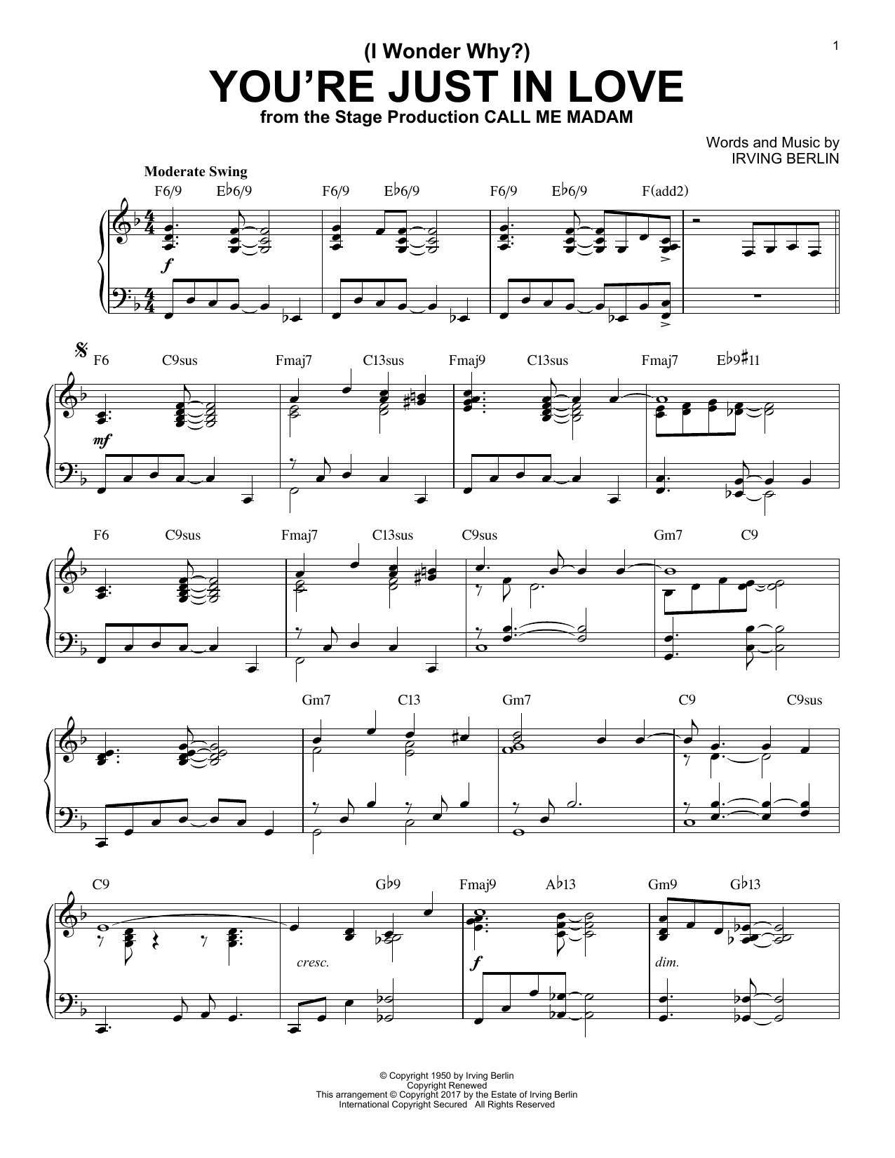 Download Irving Berlin (I Wonder Why?) You're Just In Love [Ja Sheet Music