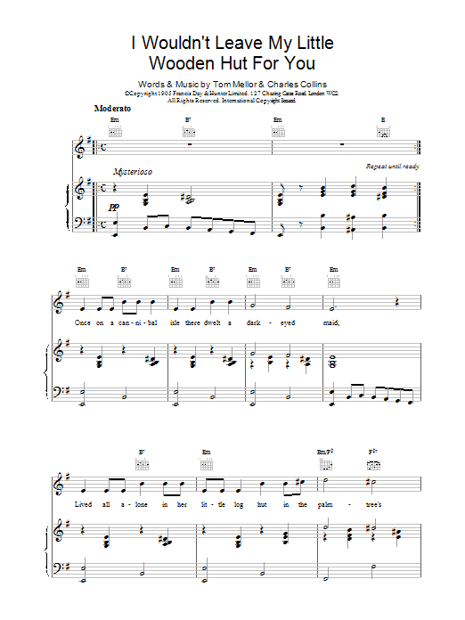 Download Charles Collins & Tom Mellor I Wouldn't Leave My Little Wooden Hut F Sheet Music