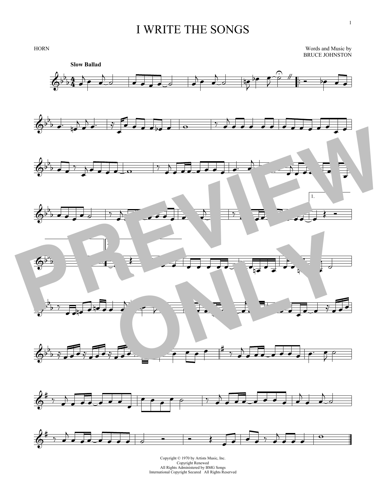 Download Barry Manilow I Write The Songs Sheet Music