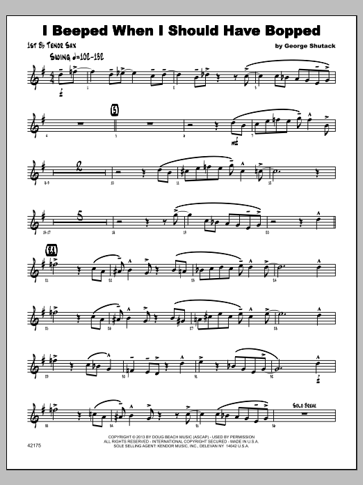 Download George Shutack I Beeped When I Should Have Bopped - 1s Sheet Music