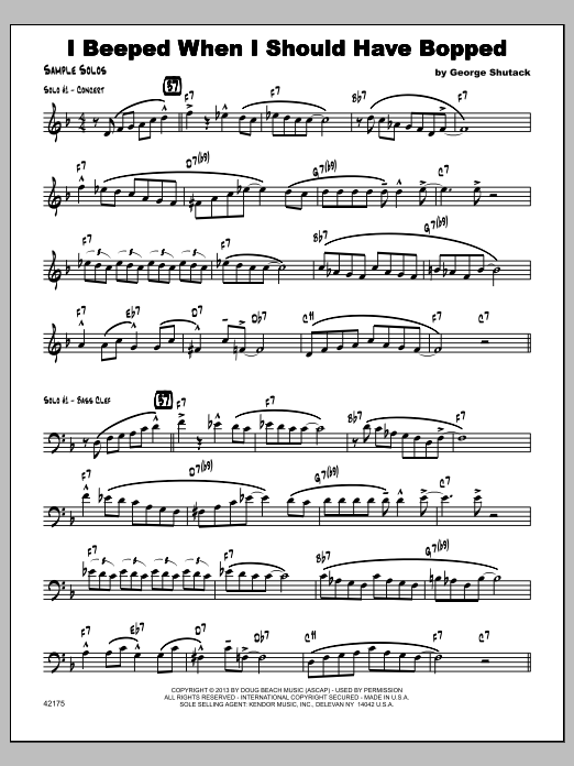 Download George Shutack I Beeped When I Should Have Bopped - Sa Sheet Music
