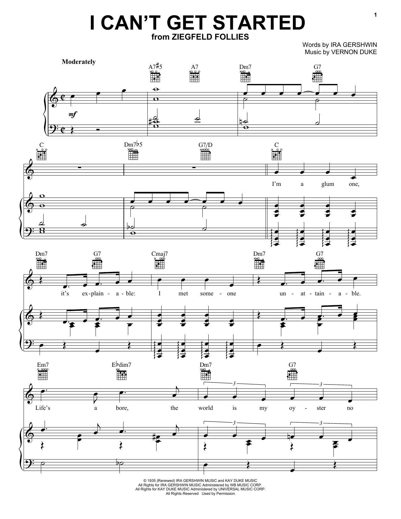 Frank Sinatra I Can't Get Started With You sheet music notes printable PDF score