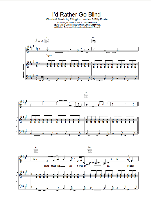 Etta James I'd Rather Go Blind sheet music notes printable PDF score