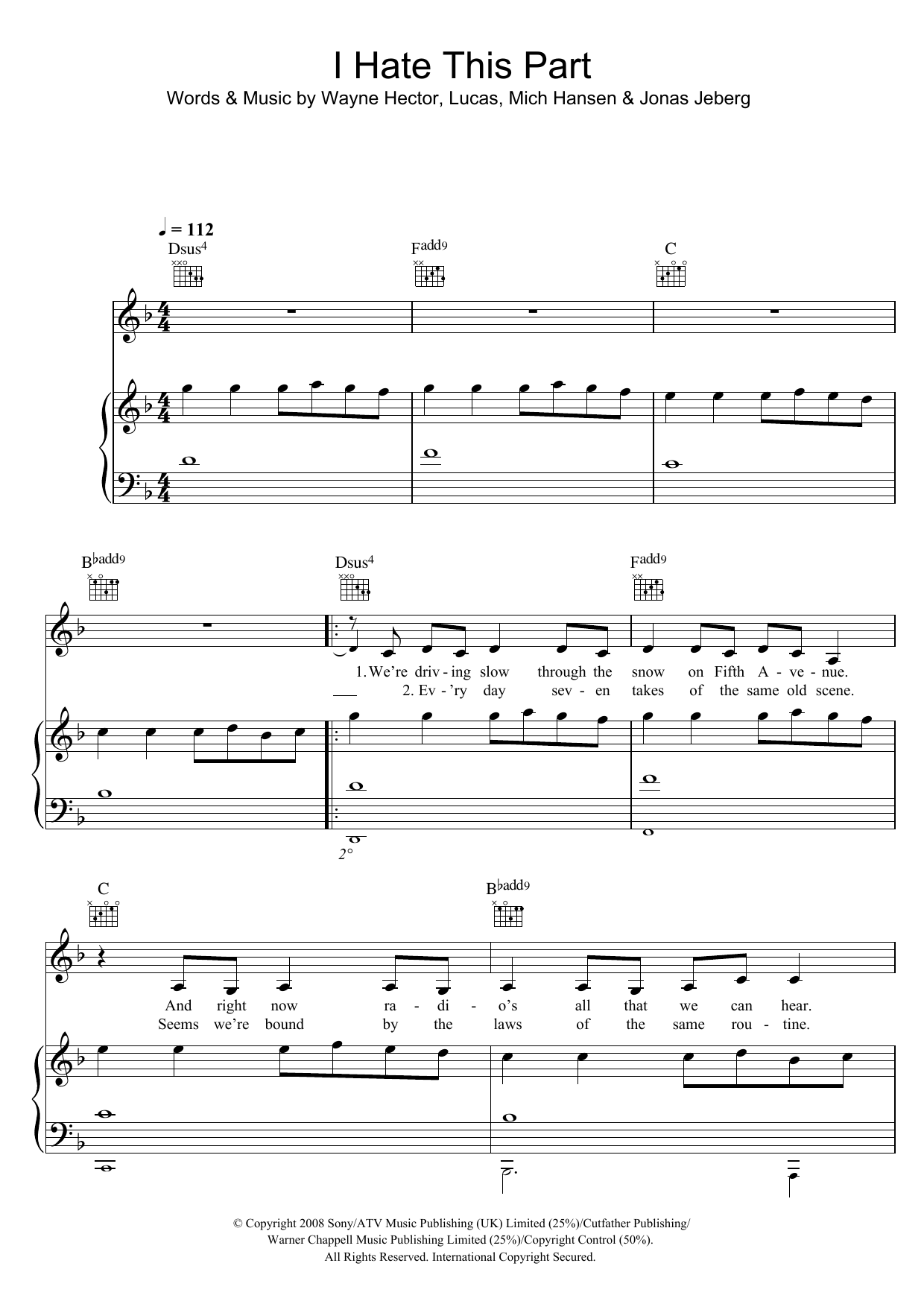 Download Pussycat Dolls I Hate This Part Sheet Music