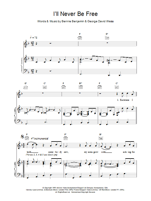 Van Morrison I'll Never Be Free sheet music notes printable PDF score