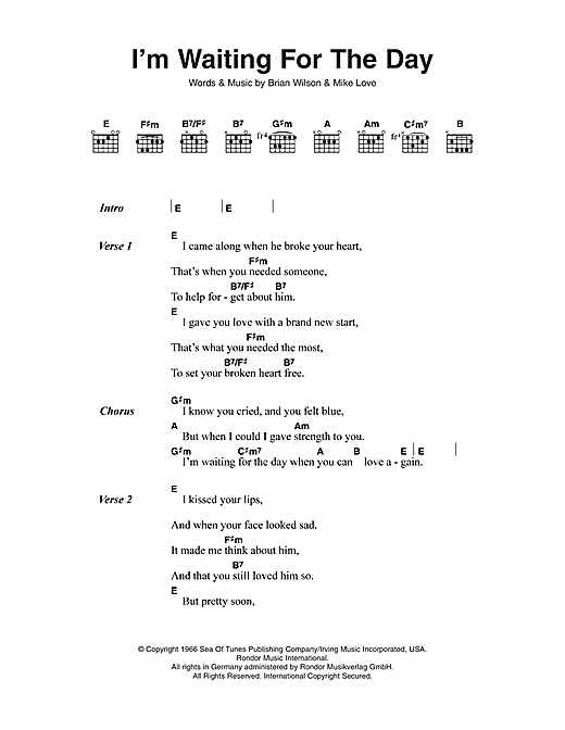 Download The Beach Boys I'm Waiting For The Day Sheet Music