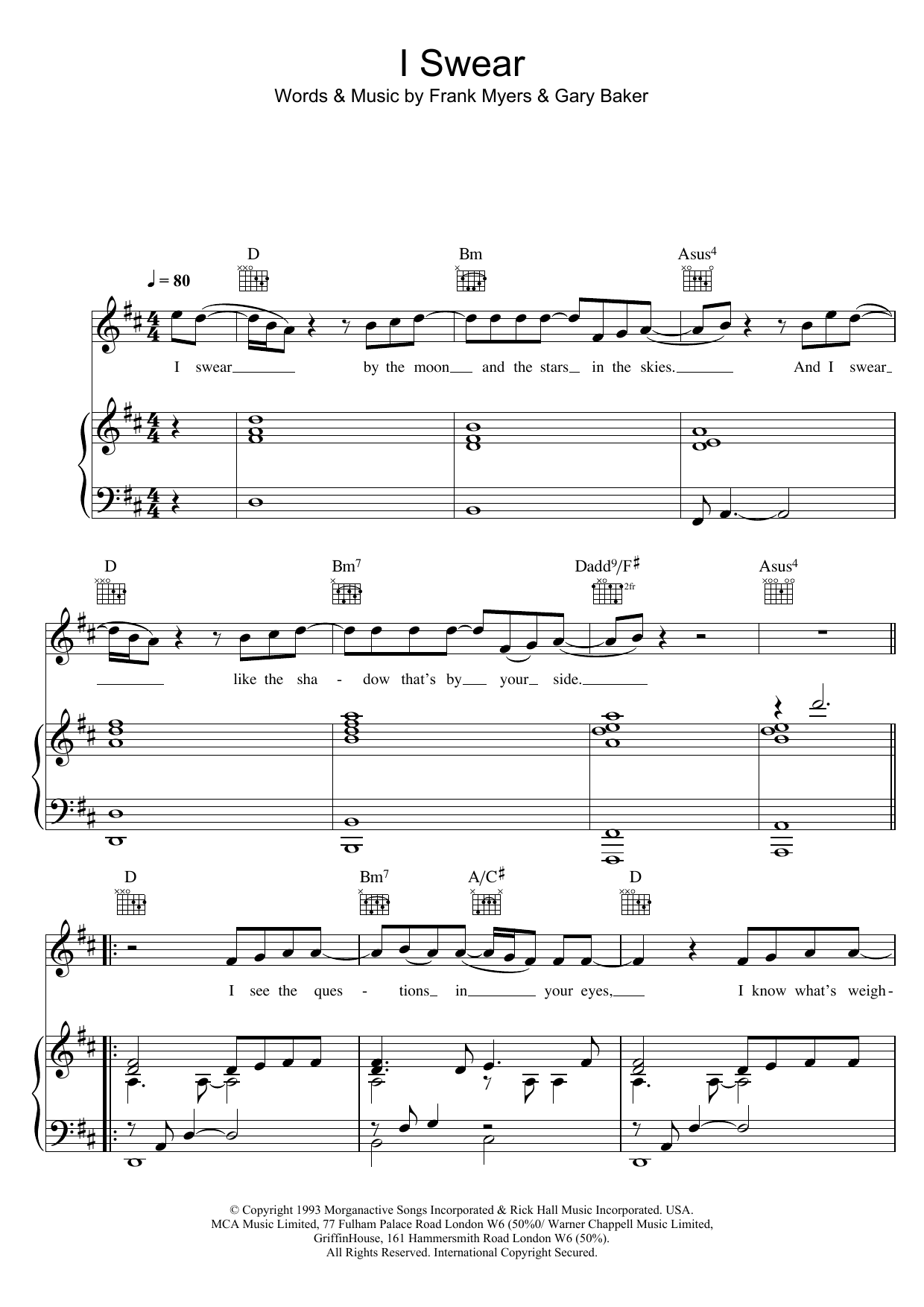 All-4-One I Swear sheet music notes printable PDF score