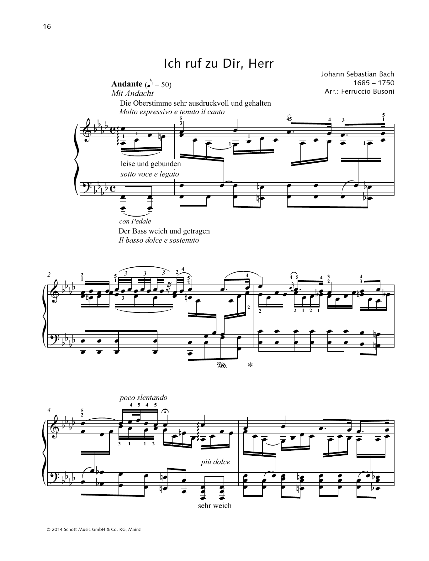 Download Johann Sebastian Bach Ich ruf zu Dir, Herr Sheet Music