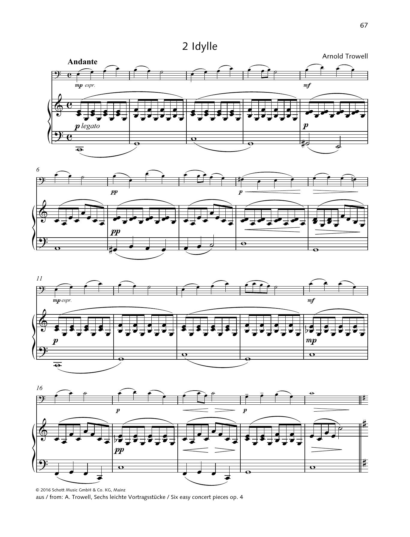 Download Arnold Trowell Idylle Sheet Music