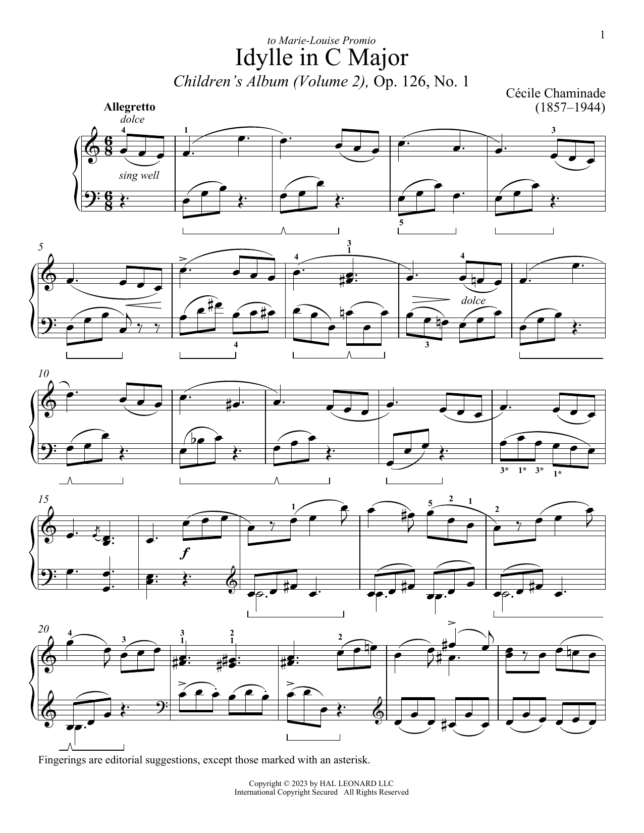 Download Cecile Chaminade Idylle Sheet Music
