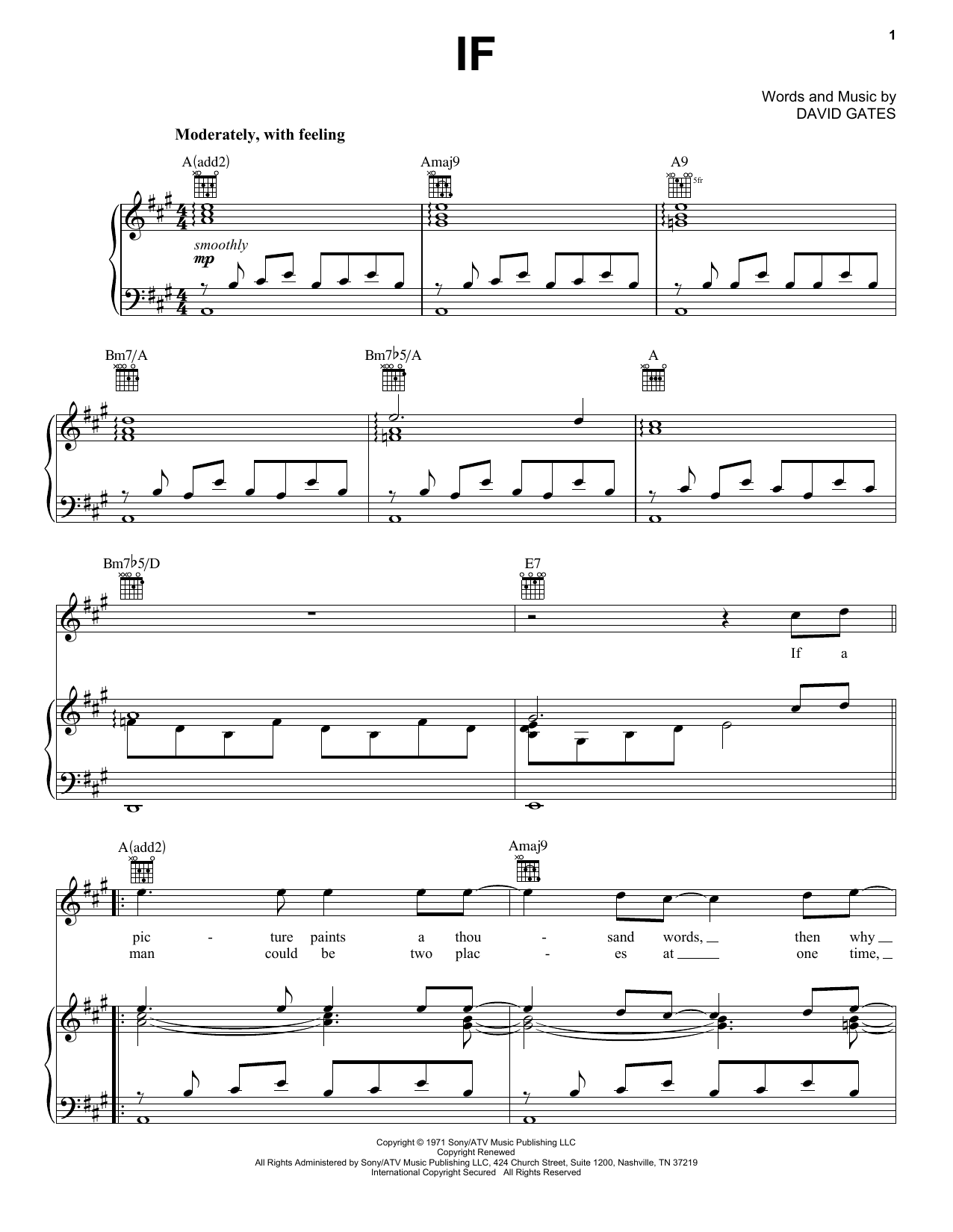Bread If sheet music notes printable PDF score
