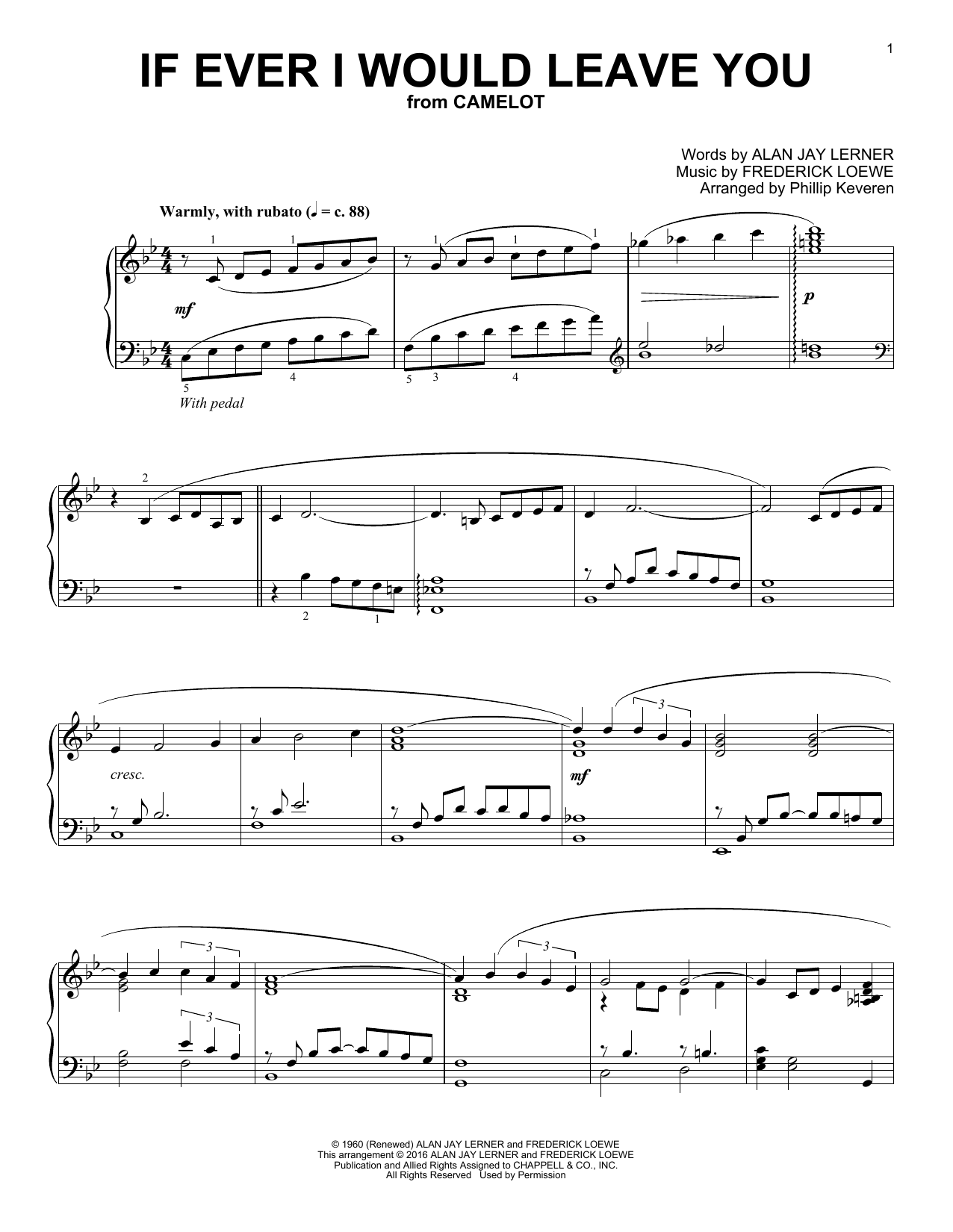 Download Phillip Keveren If Ever I Would Leave You Sheet Music