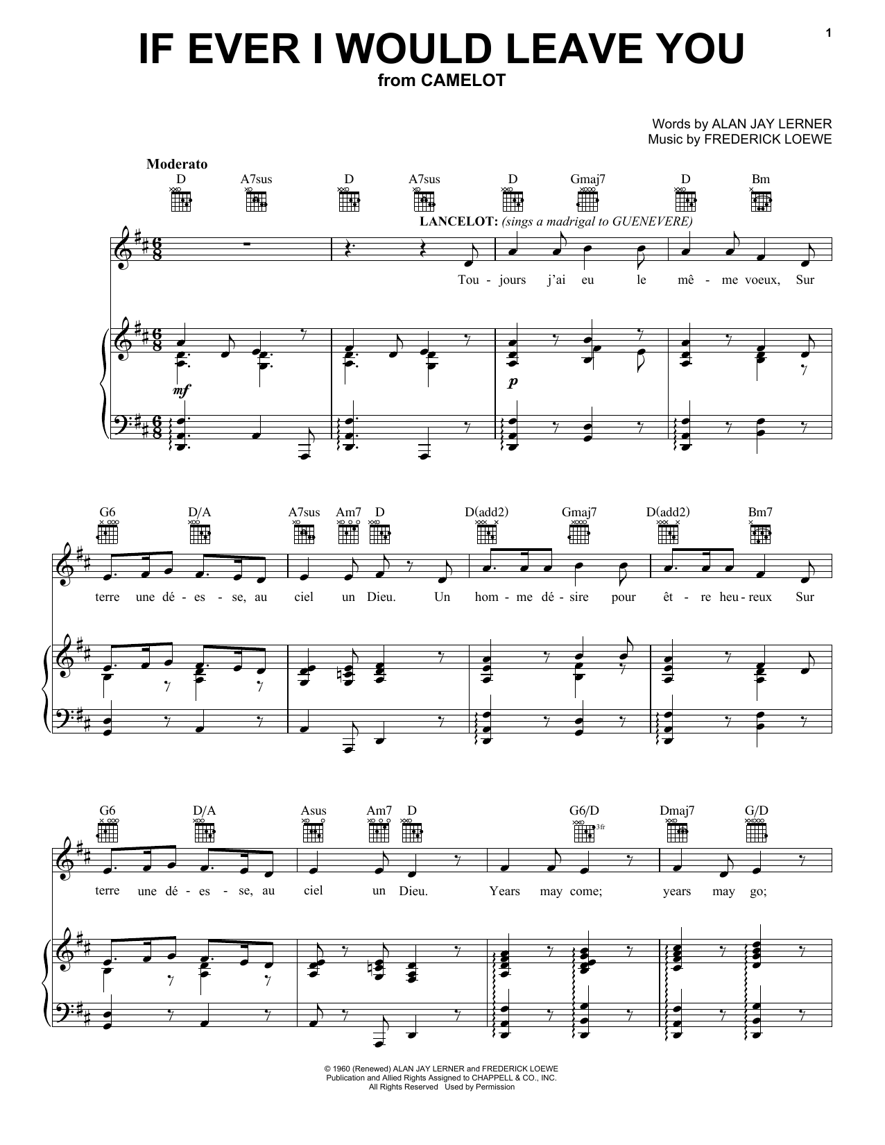 Download Frederick Loewe If Ever I Would Leave You Sheet Music