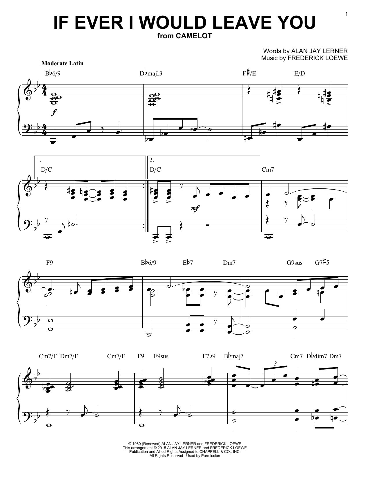 Download Frederick Loewe If Ever I Would Leave You [Jazz version Sheet Music