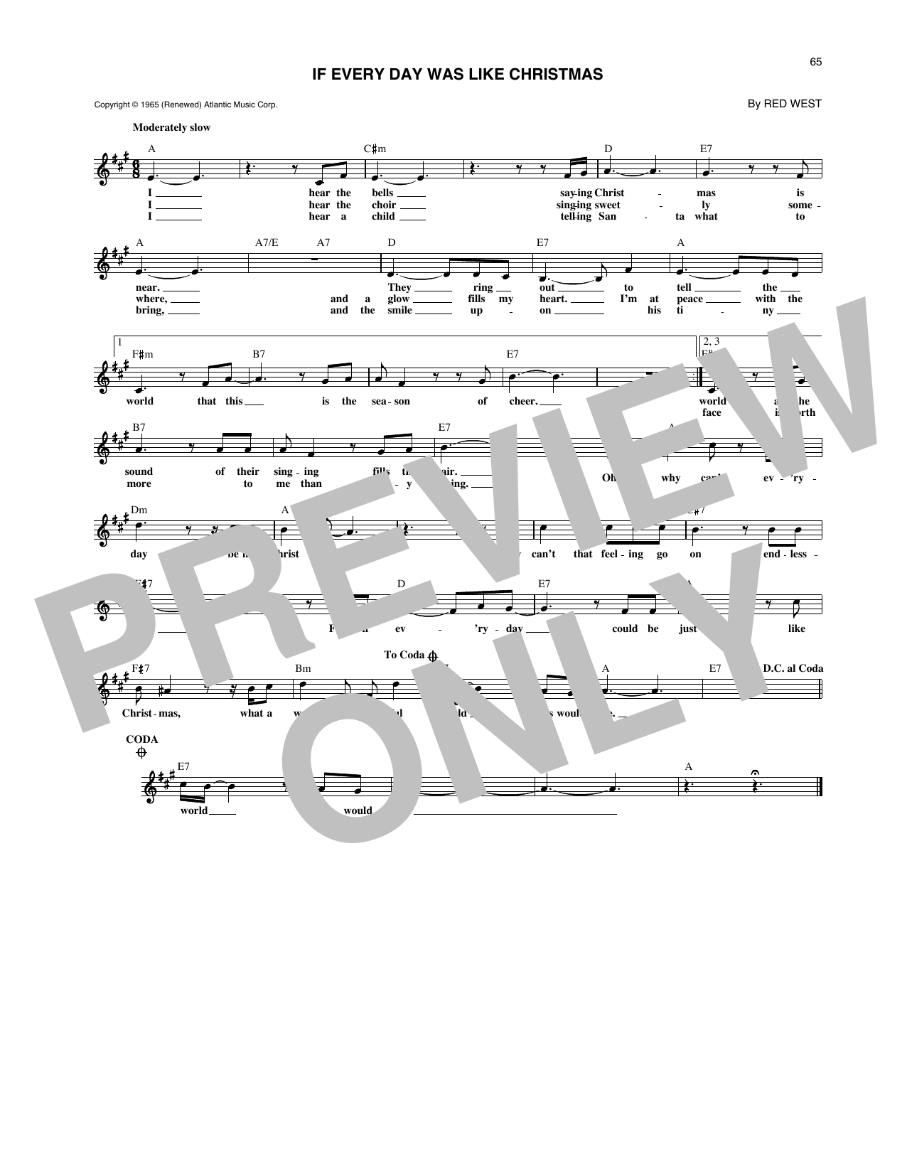 Download Elvis Presley If Every Day Was Like Christmas Sheet Music