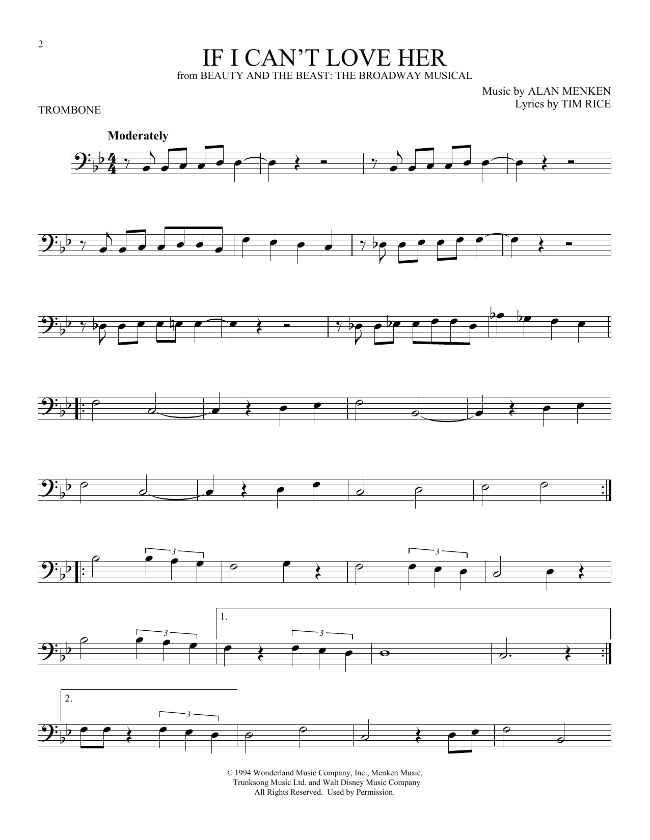 Download Tim Rice If I Can't Love Her Sheet Music