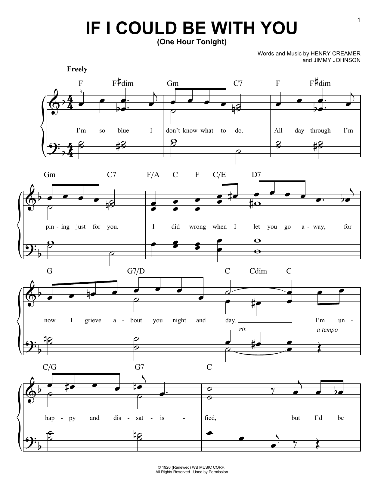 Download Jimmy Johnson If I Could Be With You (One Hour Tonigh Sheet Music
