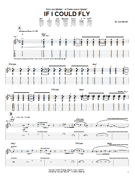 Download Joe Satriani If I Could Fly Sheet Music