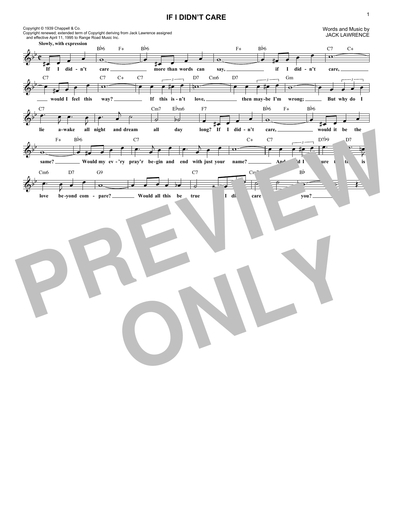 Download Bobby Vinton If I Didn't Care Sheet Music