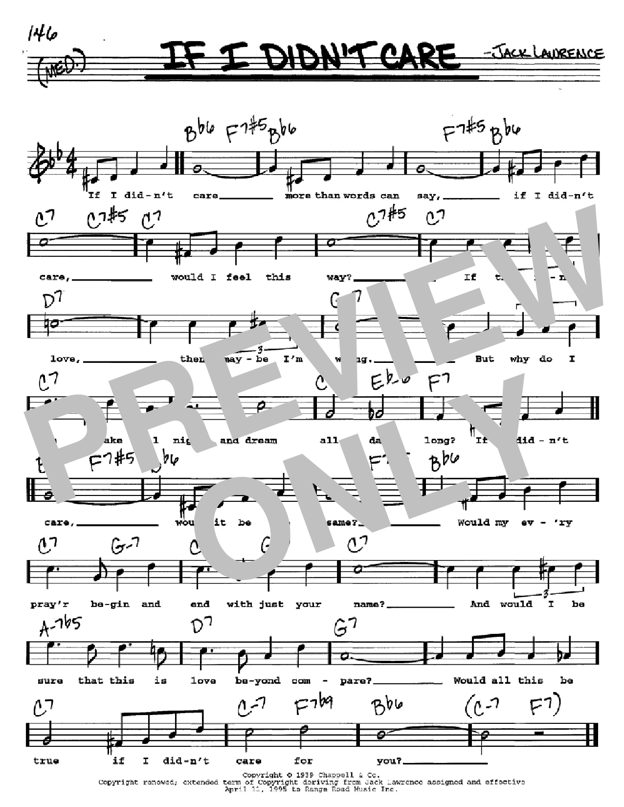 Download Jack Lawrence If I Didn't Care Sheet Music