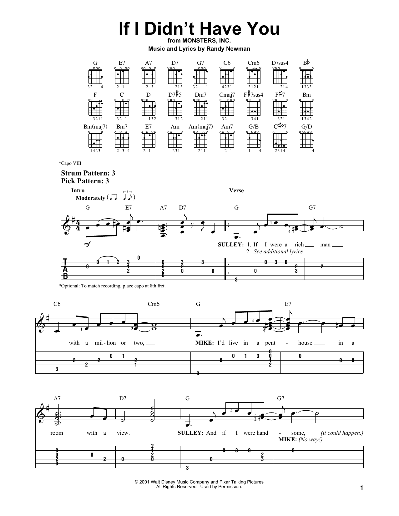 Download Billy Crystal and John Goodman If I Didn't Have You (from Monsters, In Sheet Music