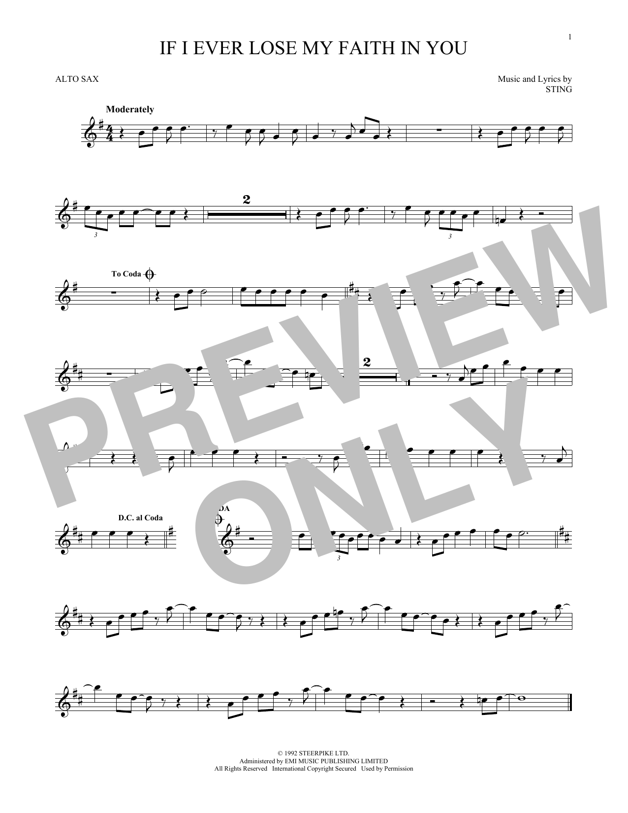 Download Sting If I Ever Lose My Faith In You Sheet Music
