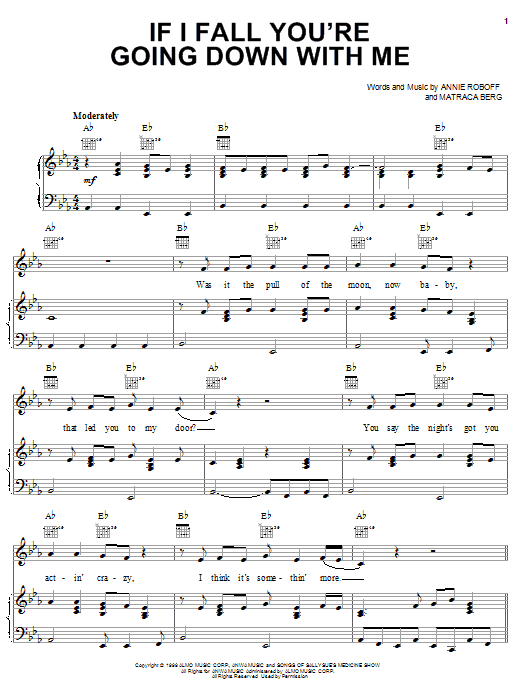 Download Dixie Chicks If I Fall You're Going Down With Me Sheet Music