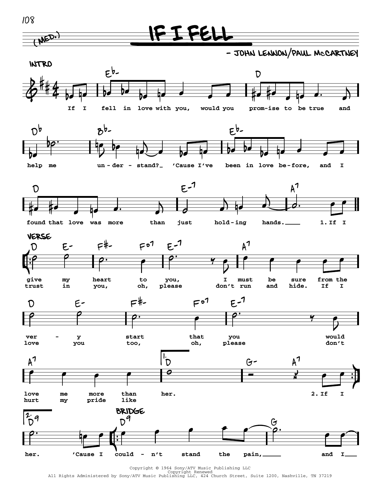 Download The Beatles If I Fell [Jazz version] Sheet Music