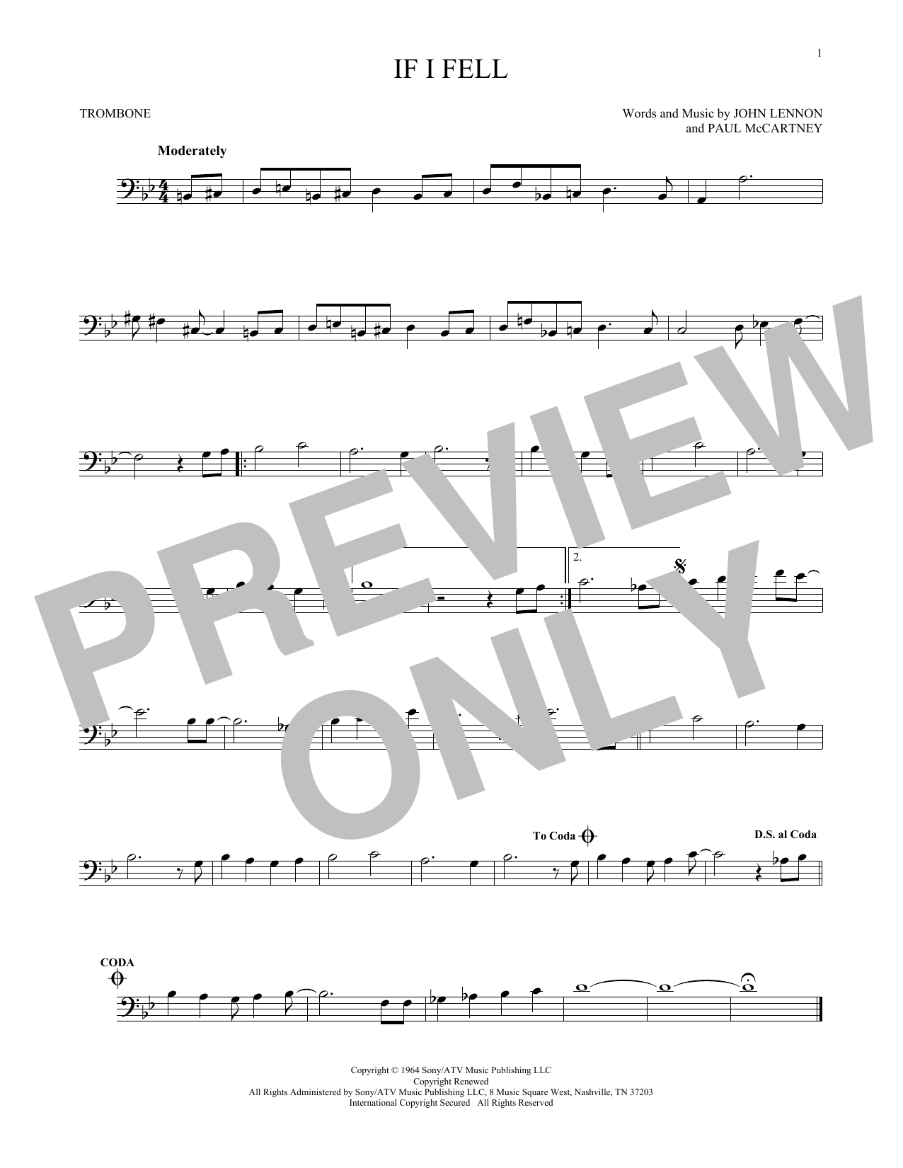 Download The Beatles If I Fell Sheet Music