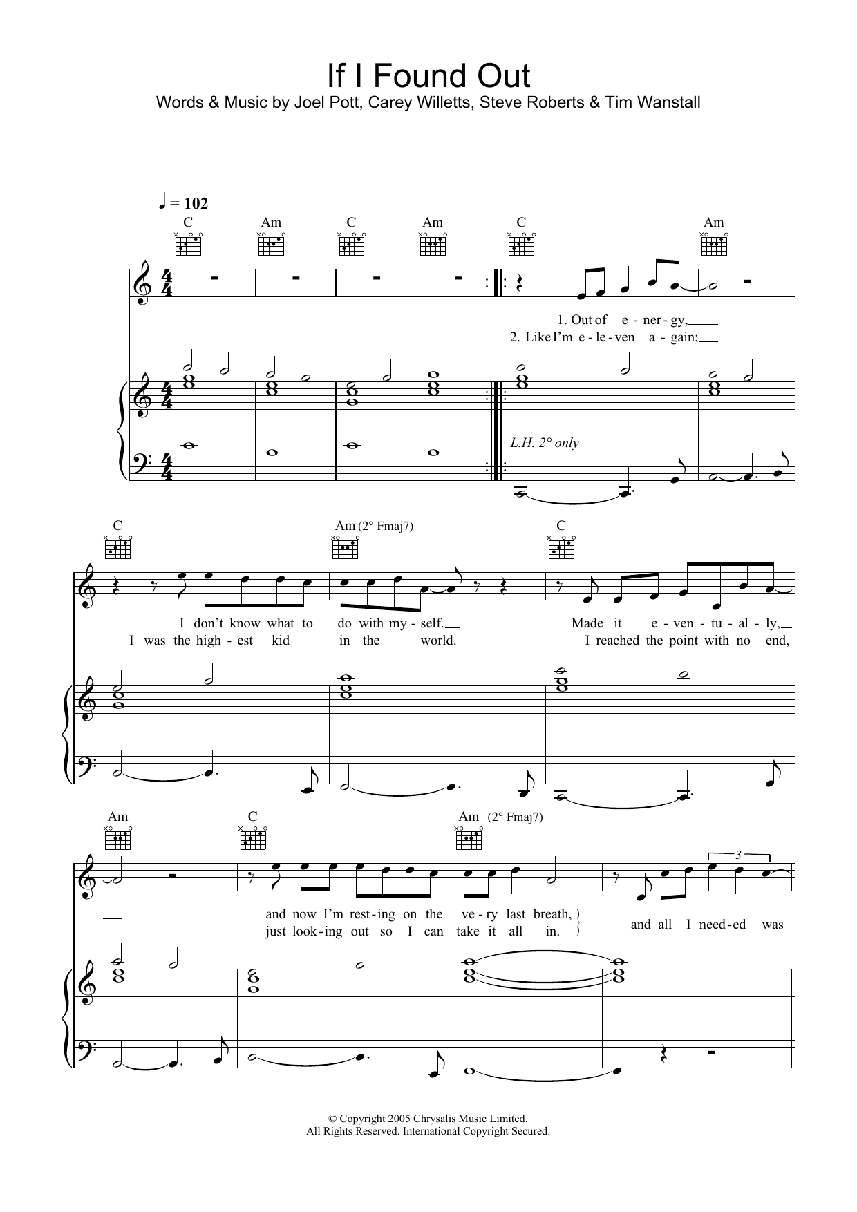 Download Athlete If I Found Out Sheet Music
