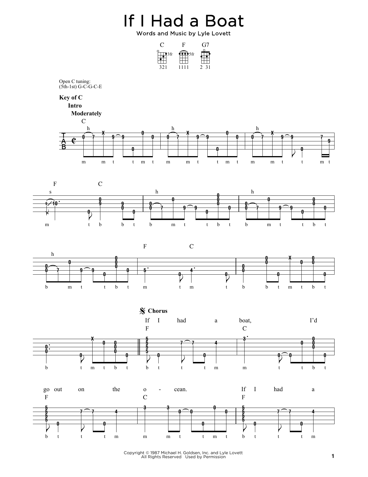 Download Lyle Lovett If I Had A Boat Sheet Music