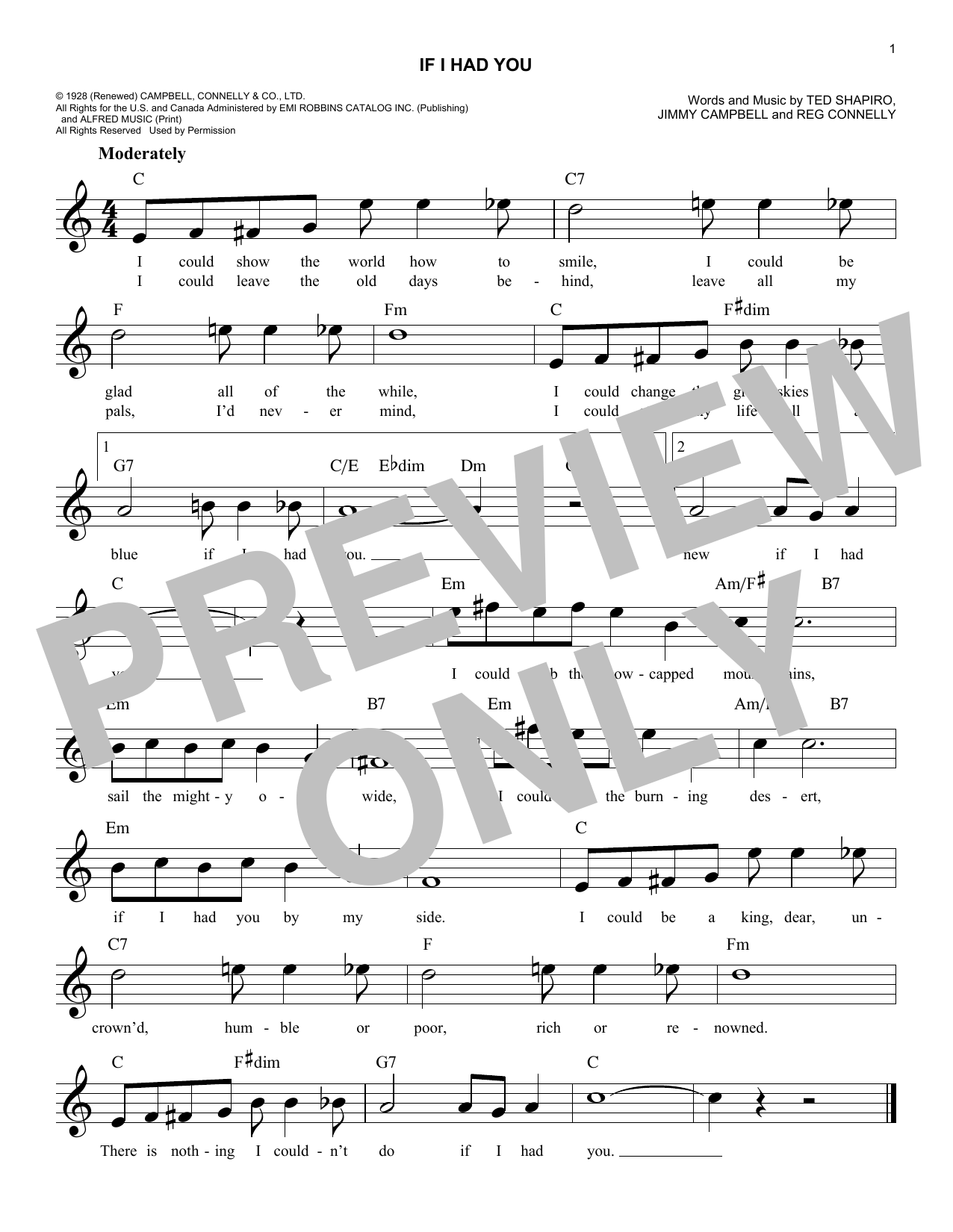 Download Frank Sinatra If I Had You Sheet Music