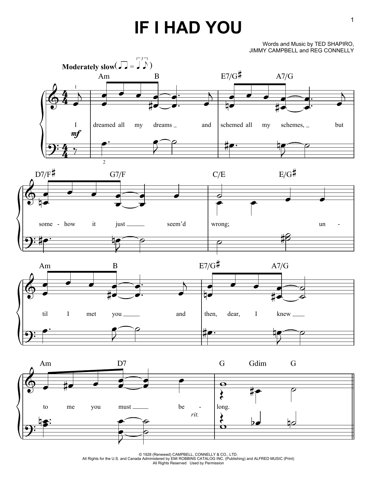 Download Frank Sinatra If I Had You Sheet Music