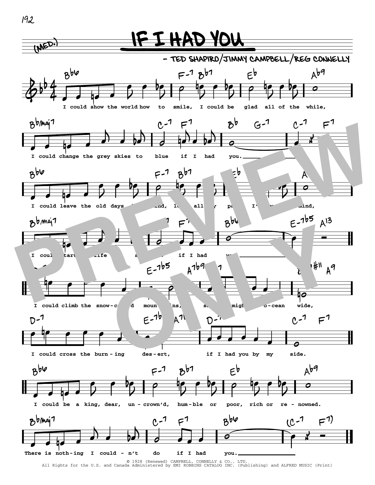 Download Frank Sinatra If I Had You (High Voice) Sheet Music