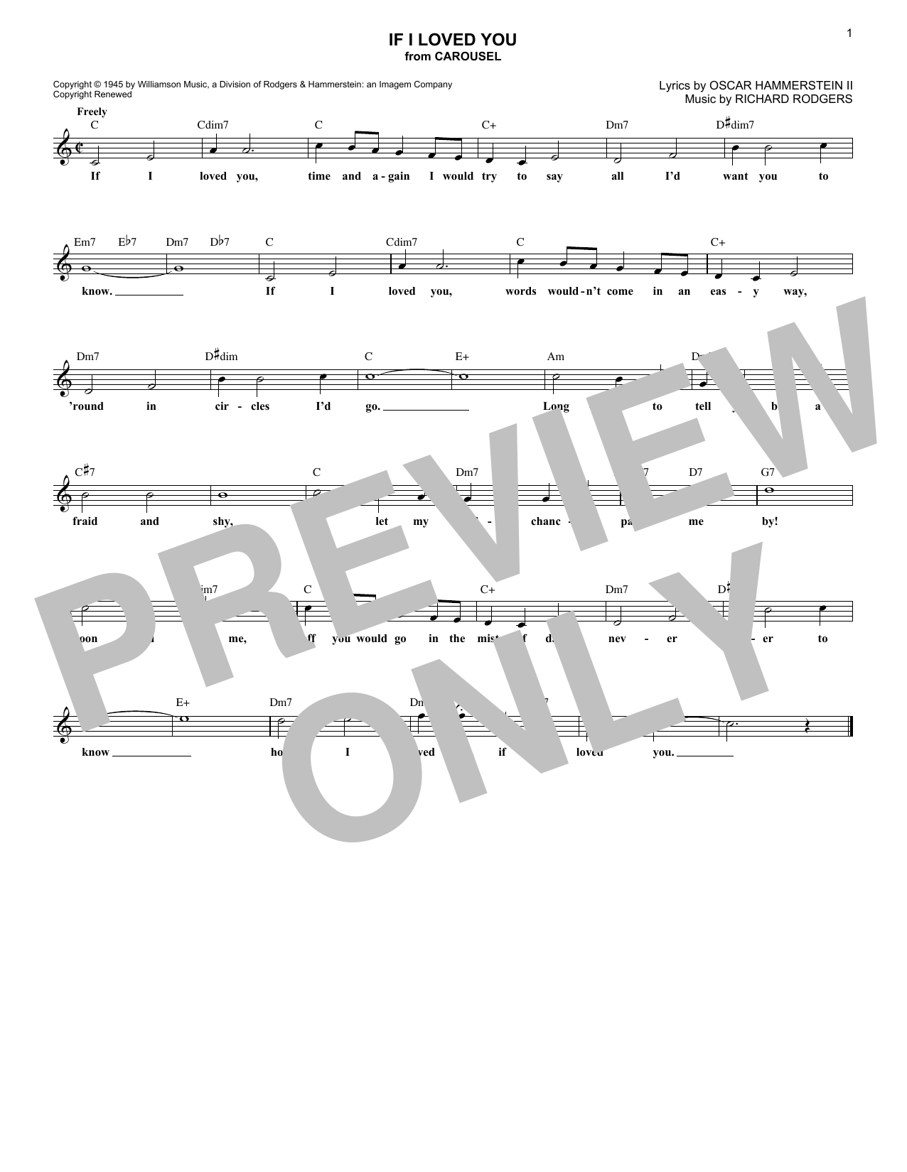 Download Rodgers & Hammerstein If I Loved You Sheet Music