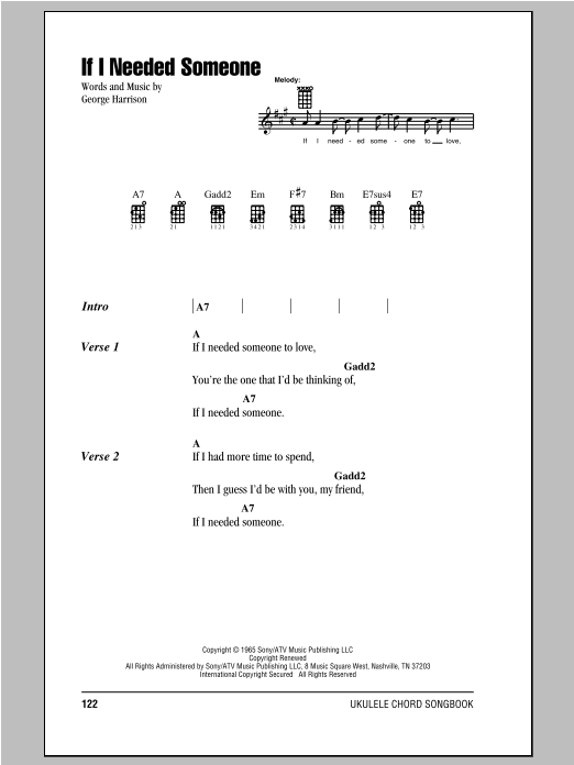 Download The Beatles If I Needed Someone Sheet Music