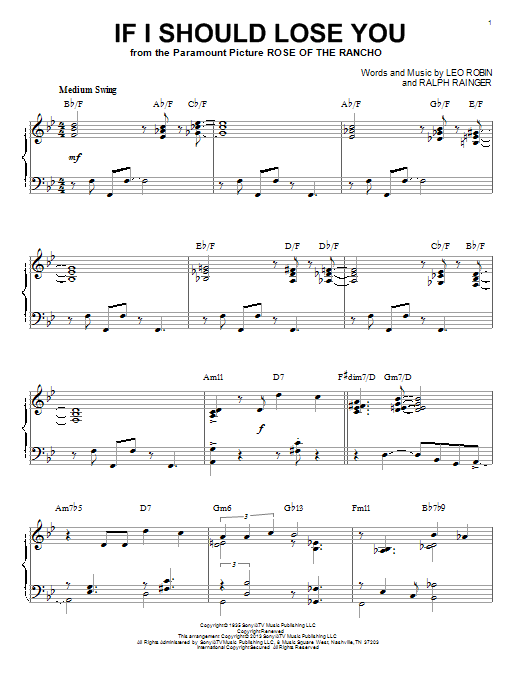 Download Phineas Newborn If I Should Lose You (arr. Brent Edstro Sheet Music