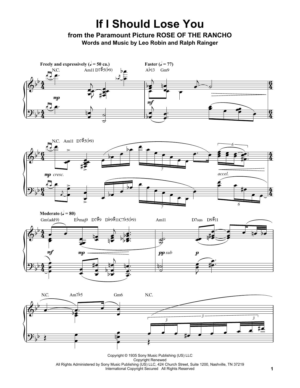 Download Oscar Peterson If I Should Lose You Sheet Music