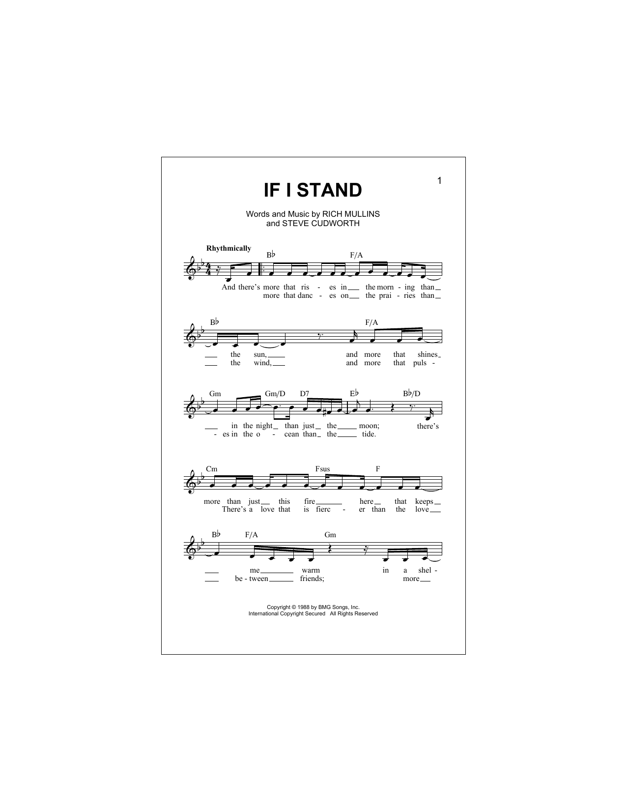 Download Steve Cudworth If I Stand Sheet Music