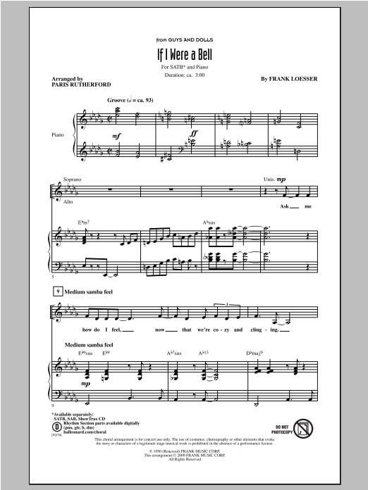 Download Paris Rutherford If I Were A Bell Sheet Music