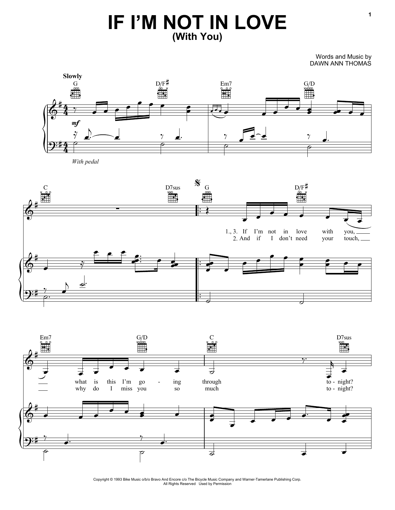 Download Faith Hill If I'm Not In Love (With You) Sheet Music